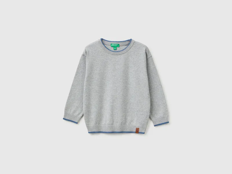 Maglia 100% cotone con bordi a contrasto