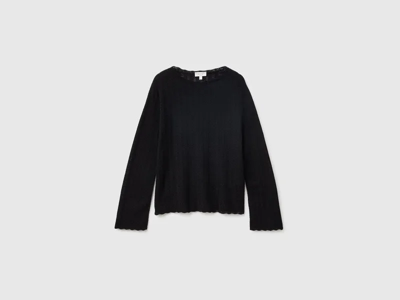 Maglia traforata in misto lana ultralight