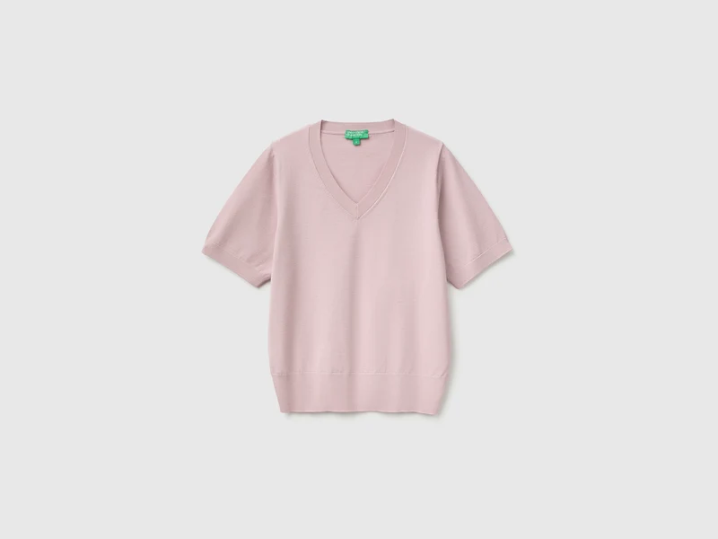 Maglia tricot a manica corta