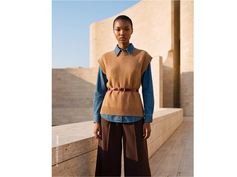 Gilet in maglia di misto lana
