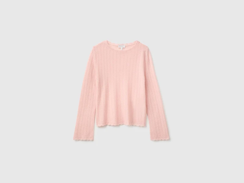 Maglia traforata in misto lana ultralight
