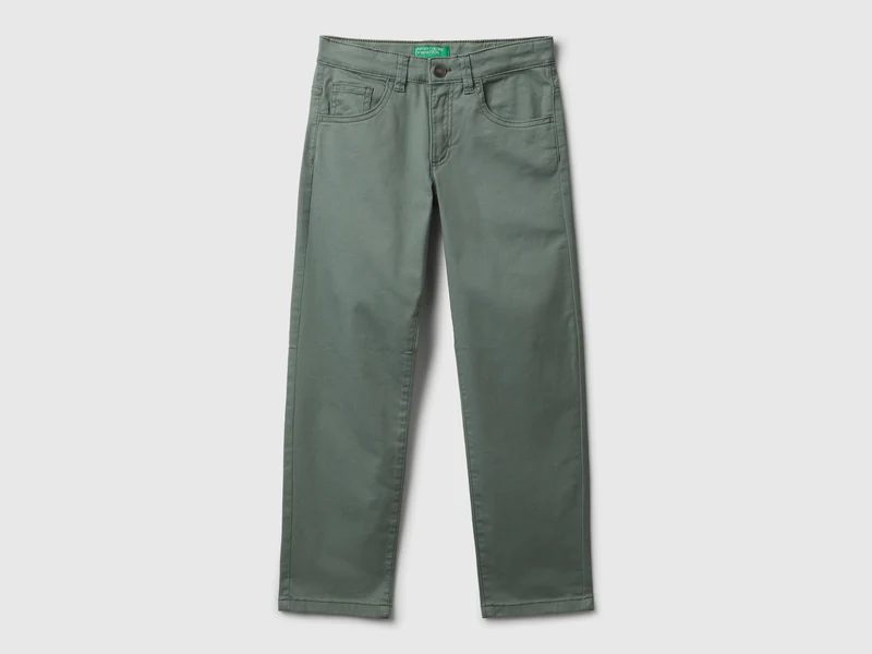 Pantaloni cinque tasche in cotone stretch