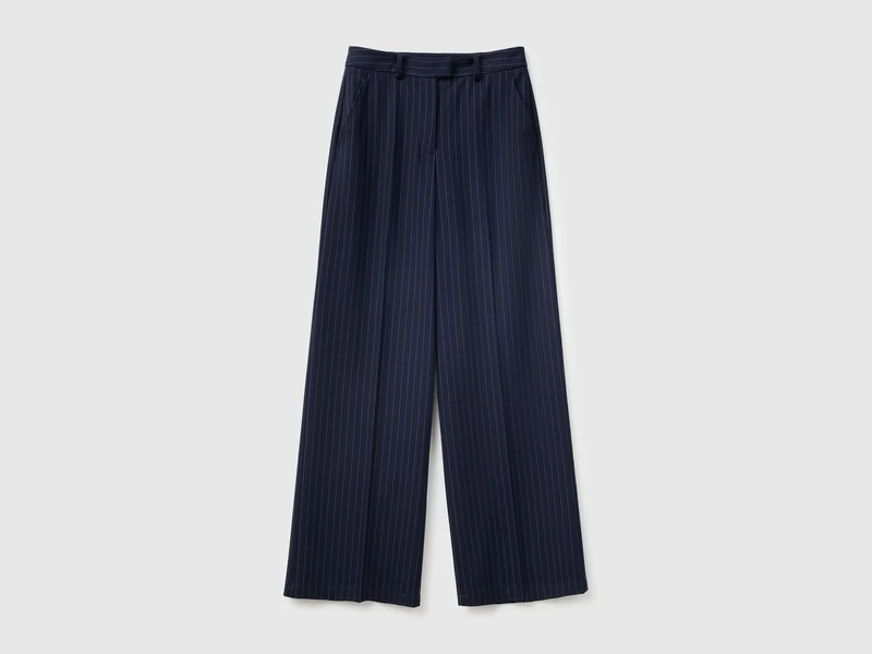 Pantaloni ampi gessati