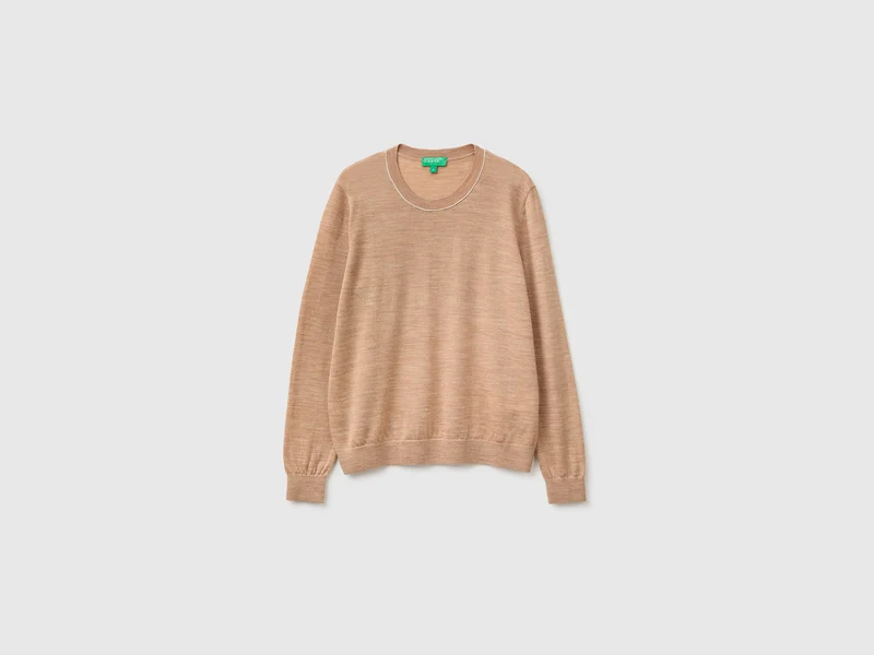 Maglia girocollo in pura lana Merino