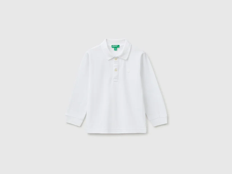 Polo 100% cotone bio a manica lunga