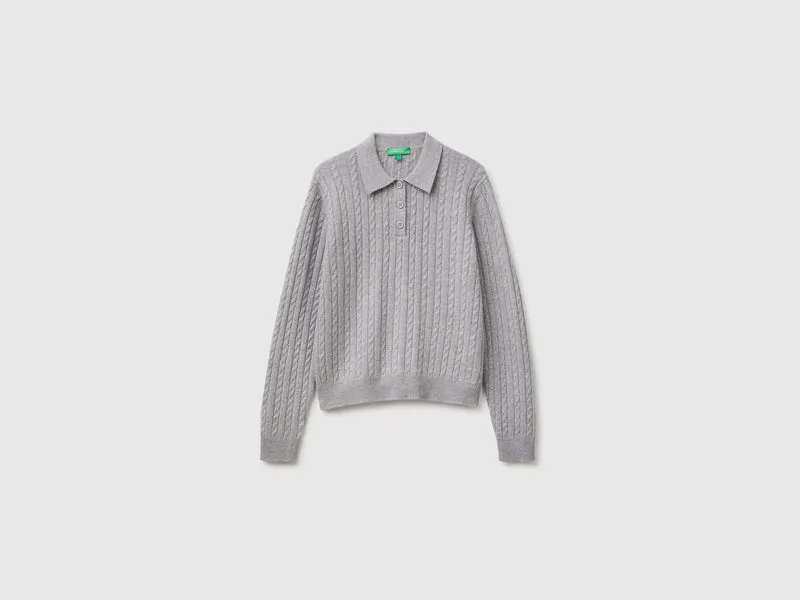 Maglia a polo con trecce