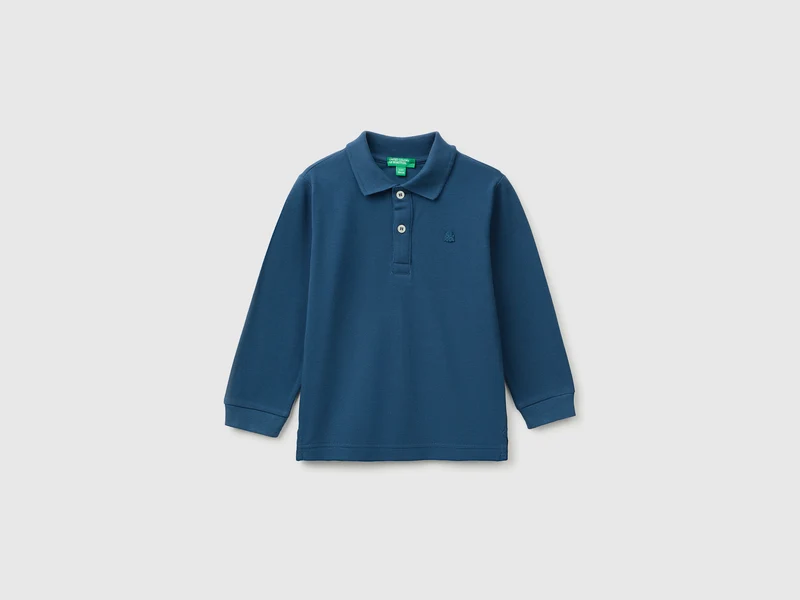 Polo 100% cotone bio a manica lunga