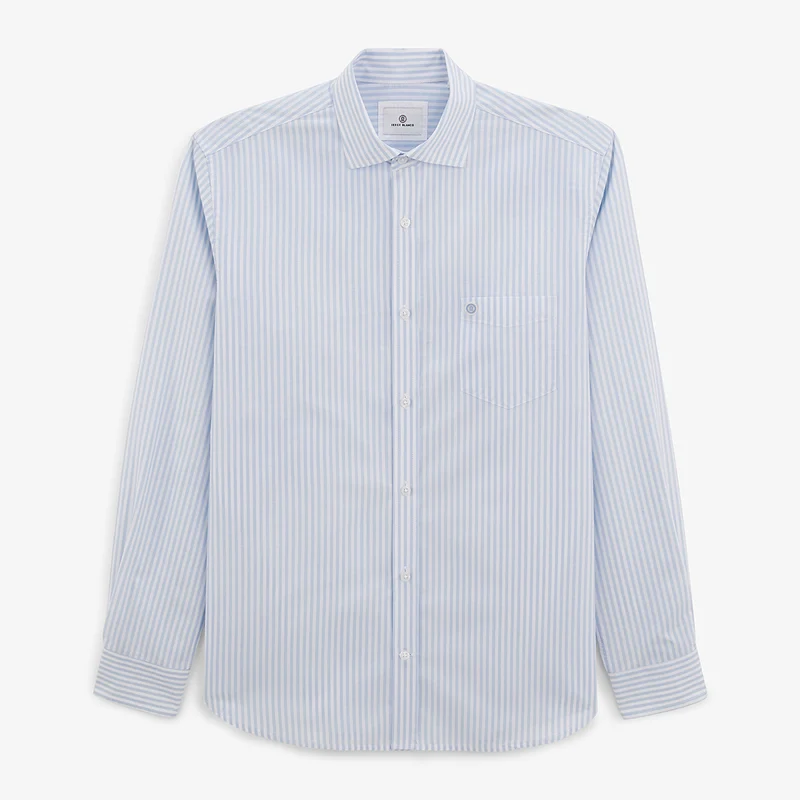 Chemise Charles à rayures bâton bleu ciel
