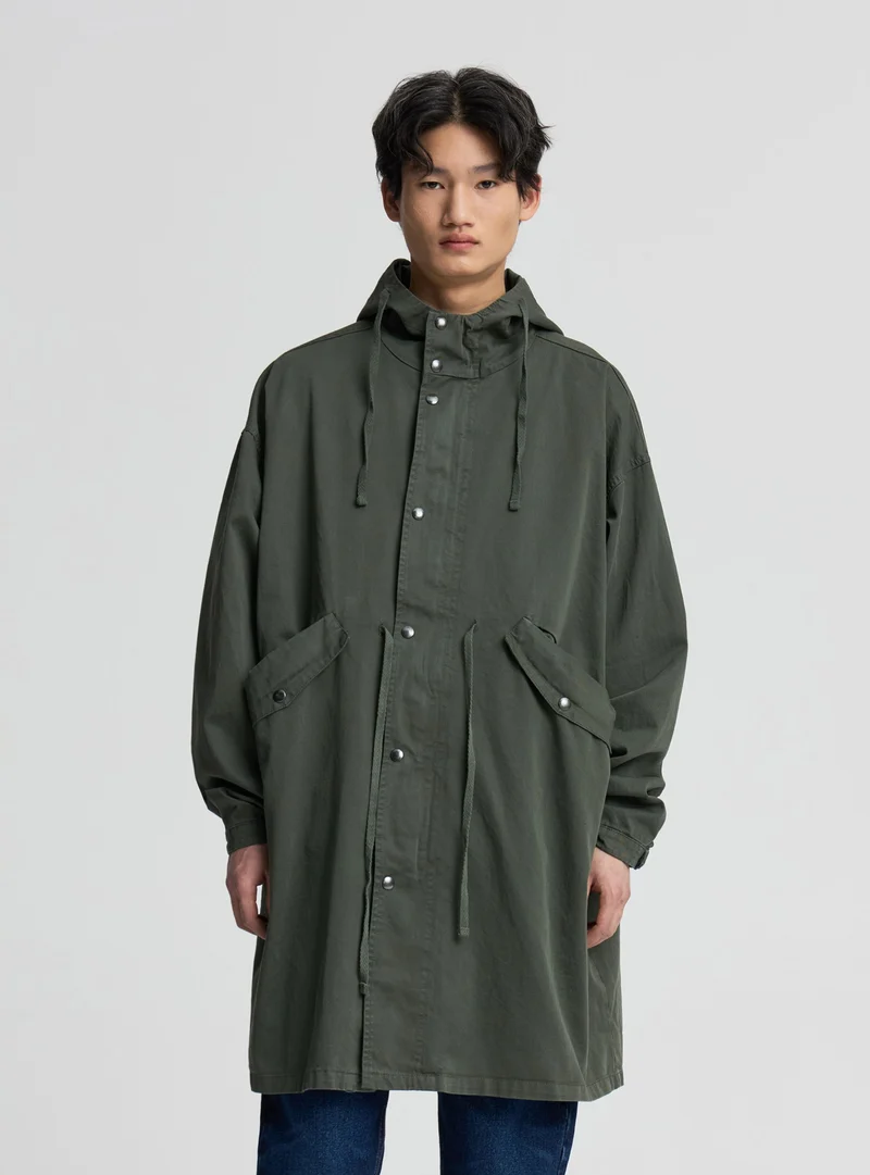 Parka over a tinta unita sfoderato