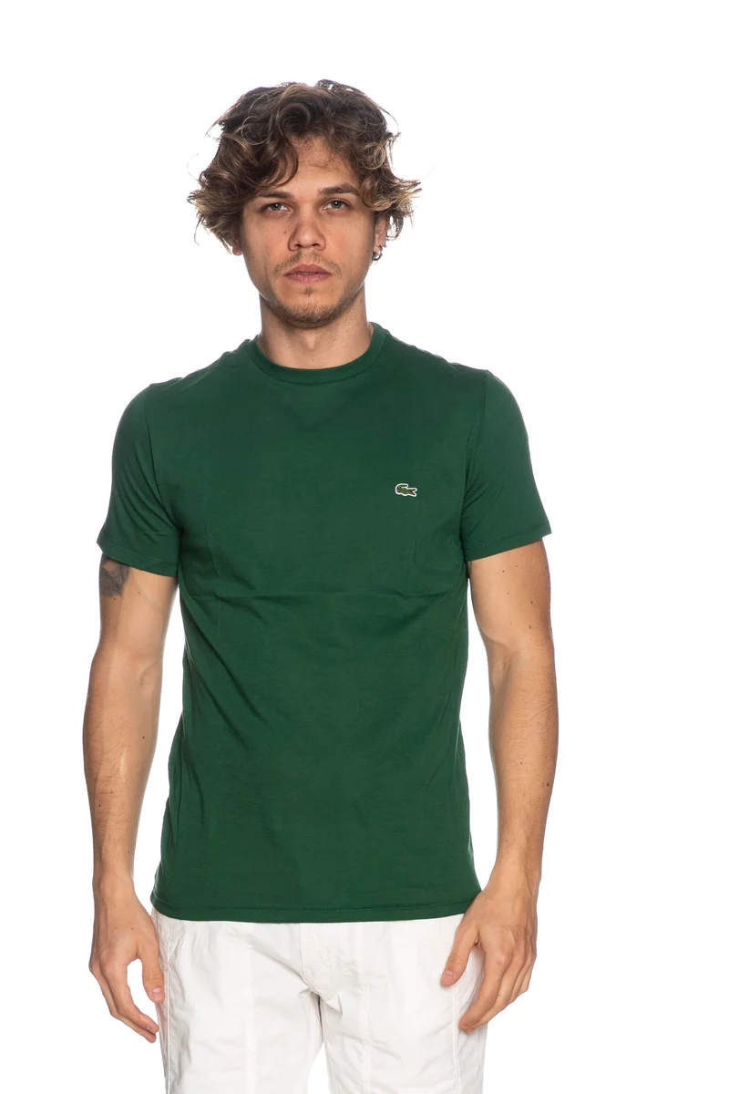 T Shirt Lacoste Th6709 Da Uomo Verde Foresta