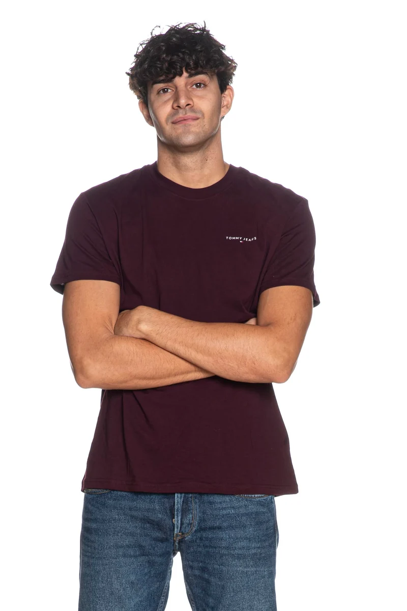T Shirt Tommy Hilfiger Tjm Slim Linear Cest Tee Da Uomo Vinaccia