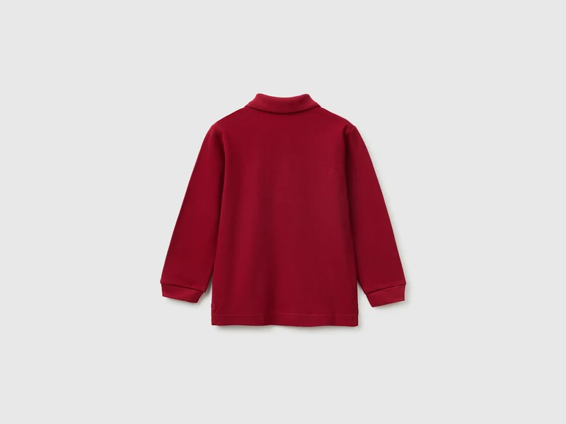 Polo 100% cotone bio a manica lunga