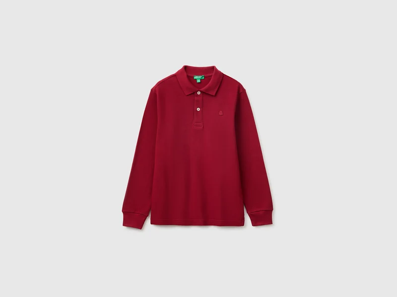 Polo manica lunga in cotone bio