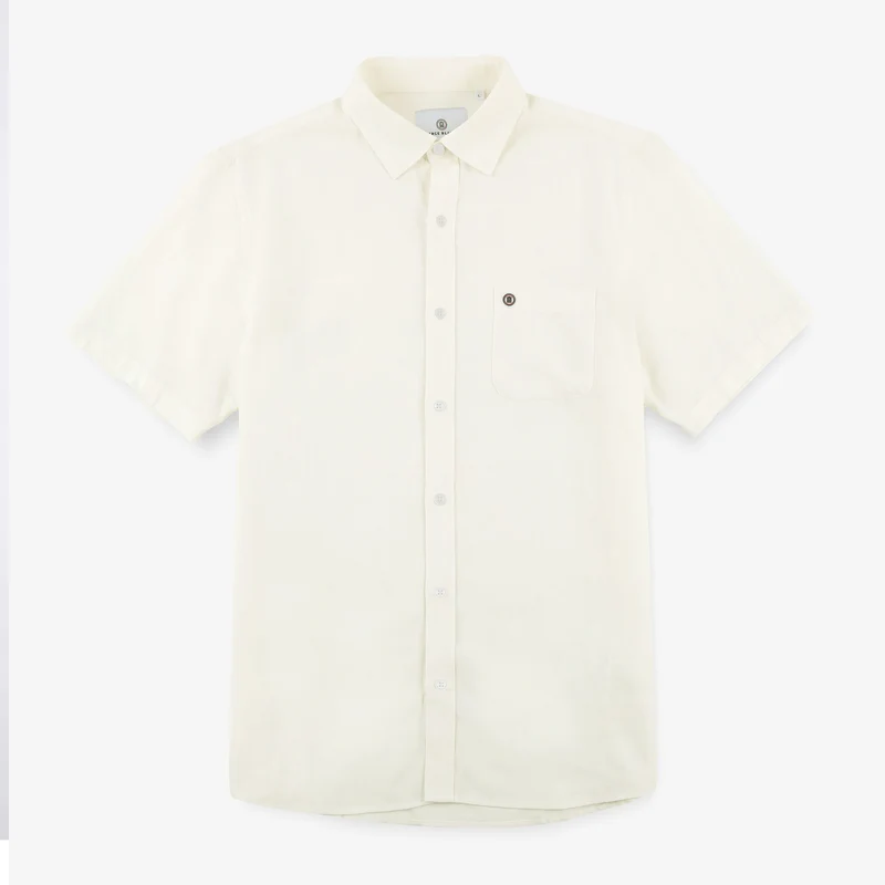 Chemise manches courtes regular blanche avec imprimé