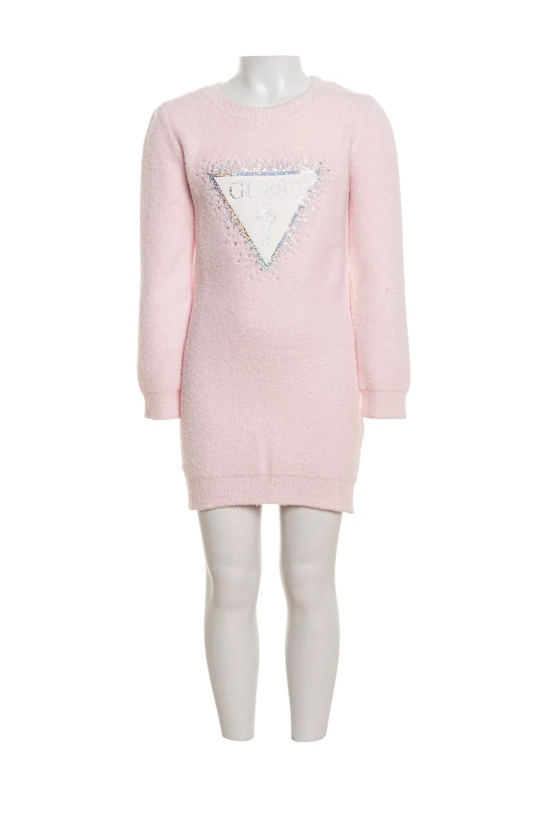 Abito Corto Guess Sweater Da Bambina Rosa Baby