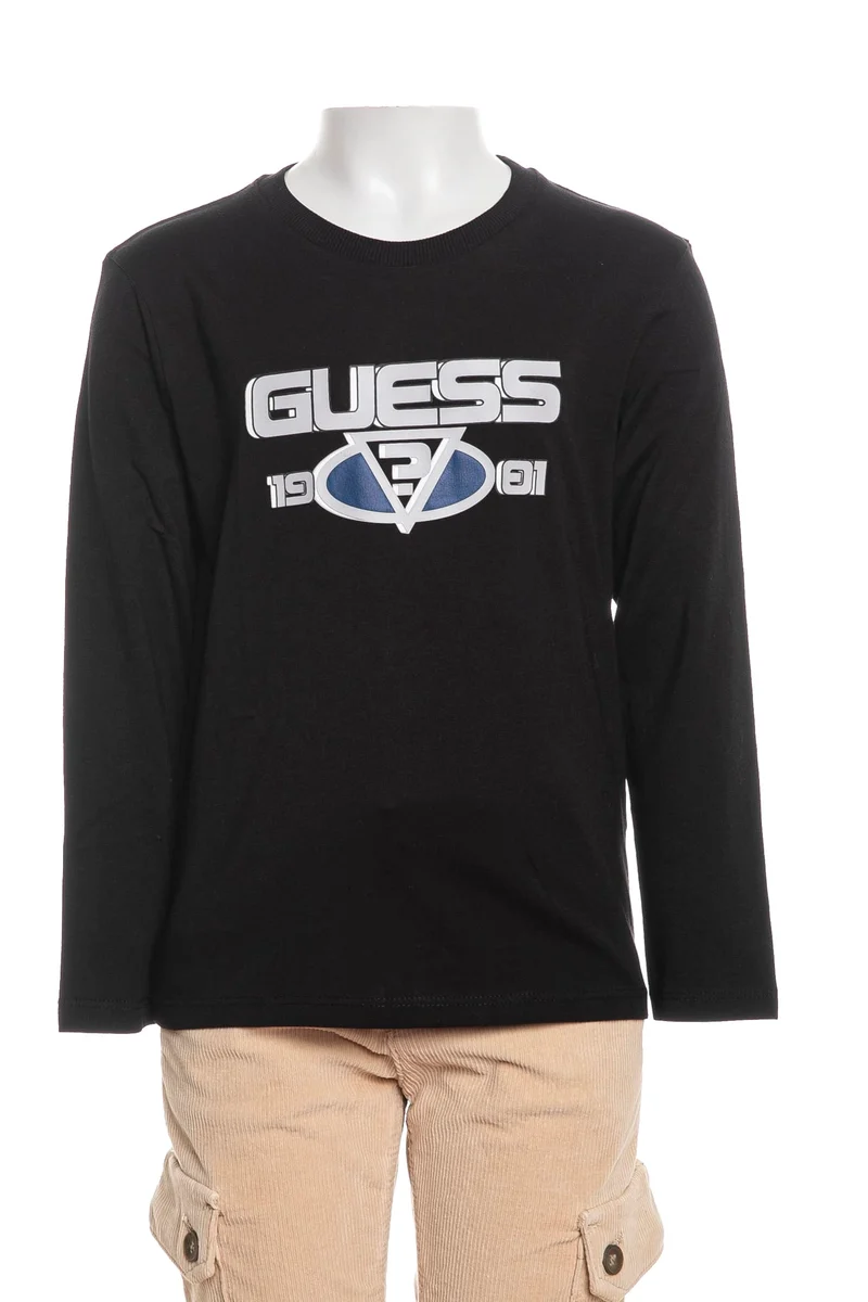 T Shirt Guess 1901 Ls Da Bambino Nera