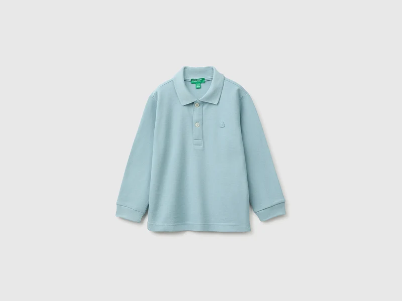 Polo 100% cotone bio a manica lunga