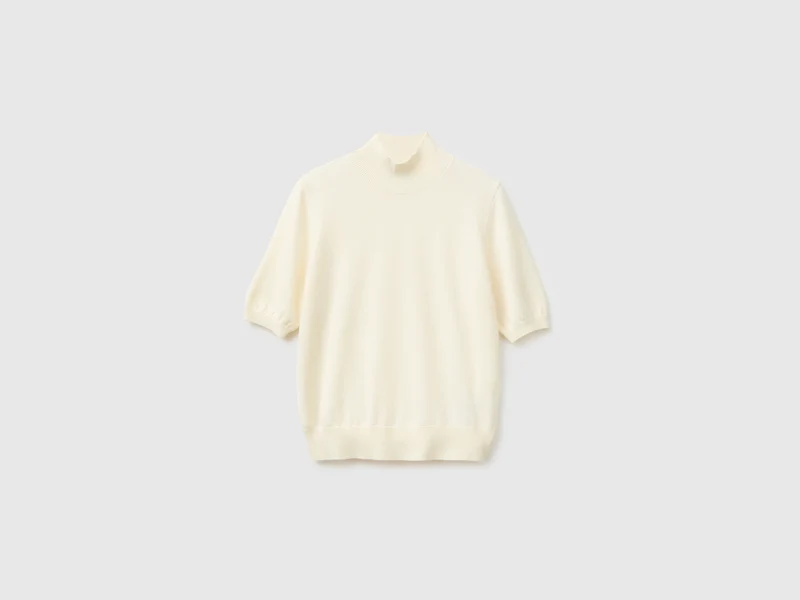 Dolcevita manica corta in misto cashmere