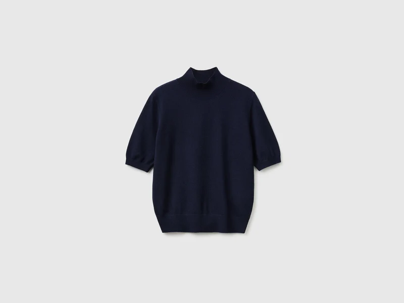 Dolcevita manica corta in misto cashmere