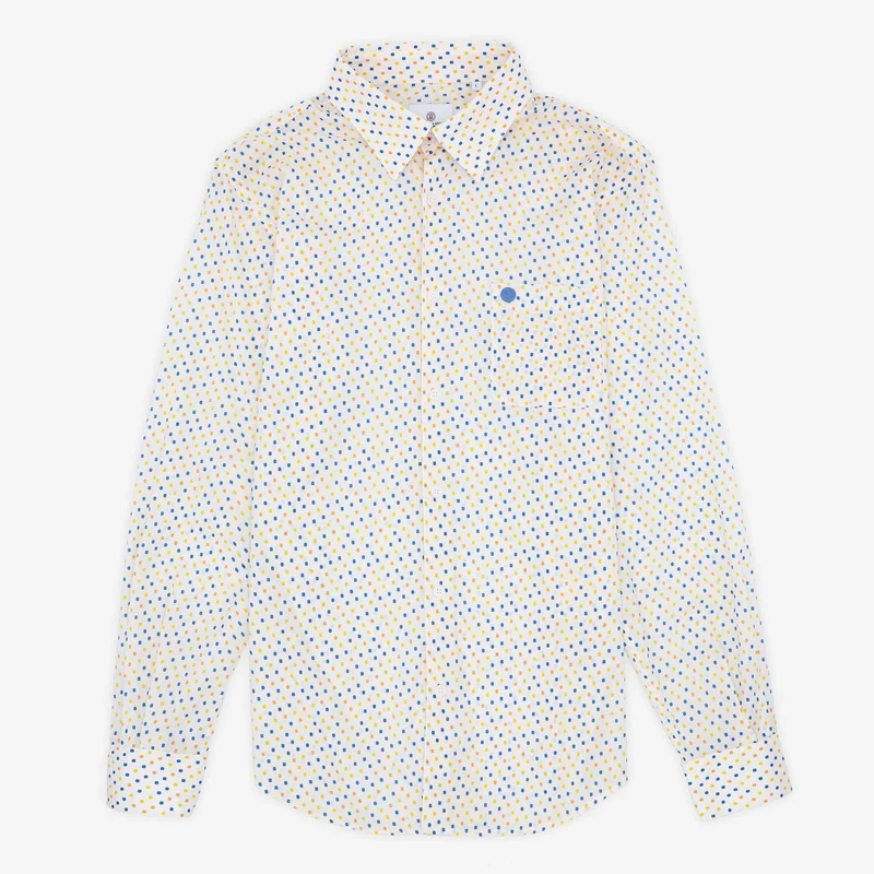Chemise manches longues imprimée en coton multicolore