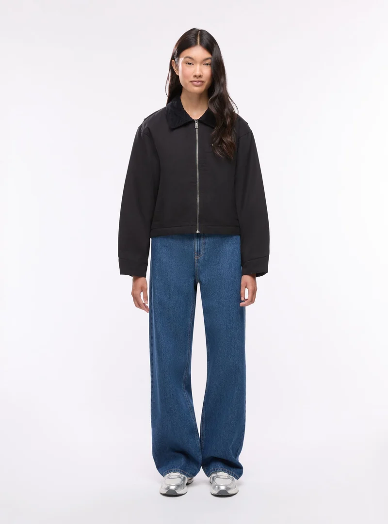 Giacca worker con zip e colletto a camicia