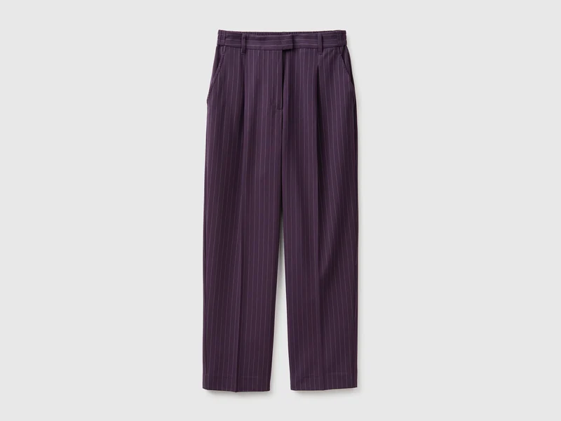 Pantaloni gessati carrot fit