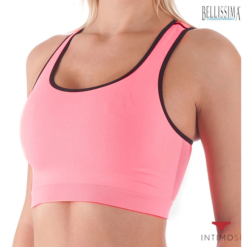 Top sportivo in microfibra con inserti in rete | Bellissima A001
