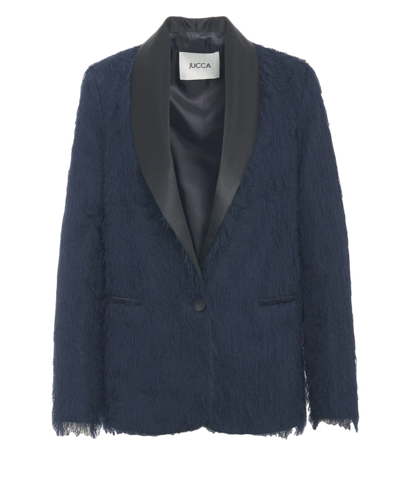 Blazer con dettagli a frange