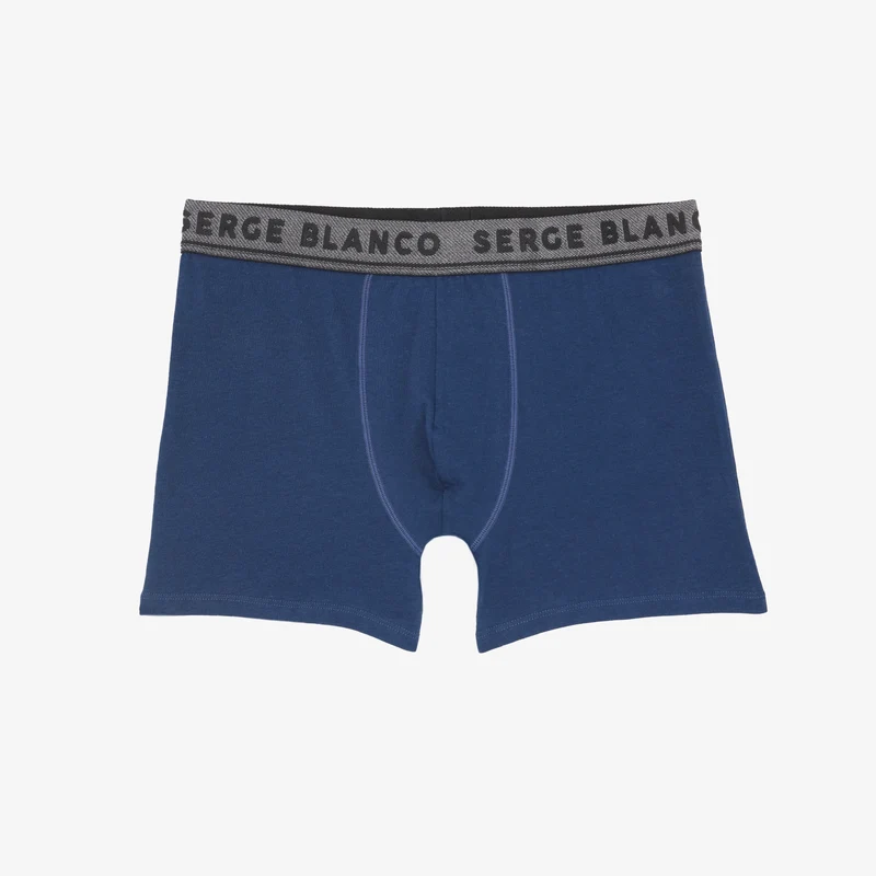 Pack de 3 boxers coton stretch bleu marine