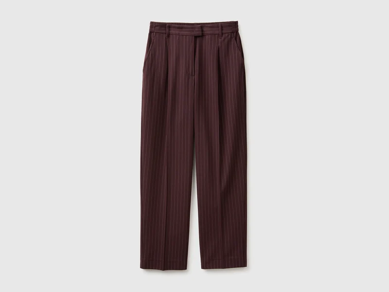 Pantaloni gessati carrot fit