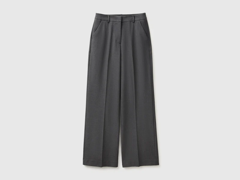 Pantaloni ampi in misto viscosa stretch