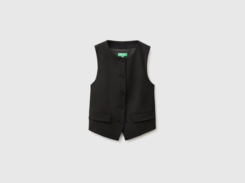 Gilet girocollo con bottoni