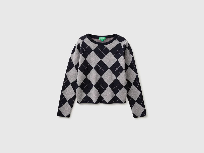 Maglia girocollo a rombi