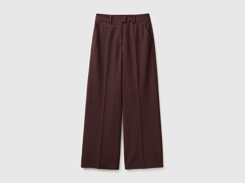 Pantaloni ampi gessati