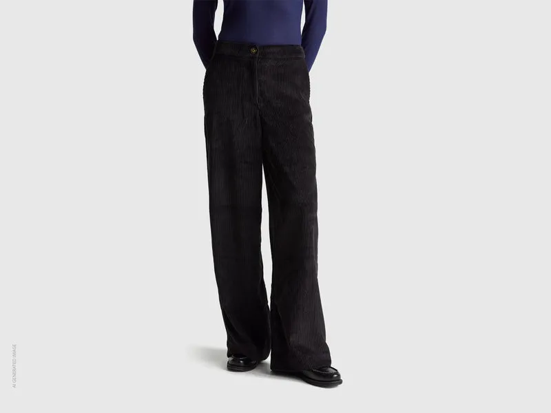 Pantaloni svasati in velluto