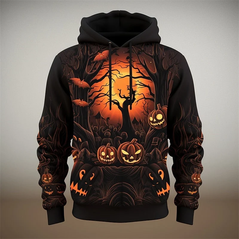 Halloween Pumpkin Graphic Hoodie