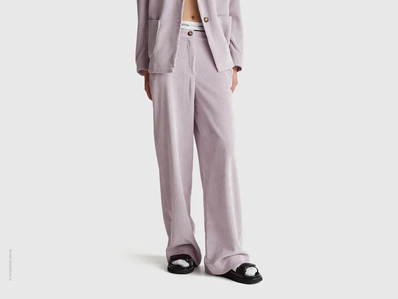 Pantaloni svasati in velluto