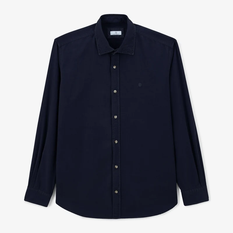 Chemise Charles en velours bleu marine