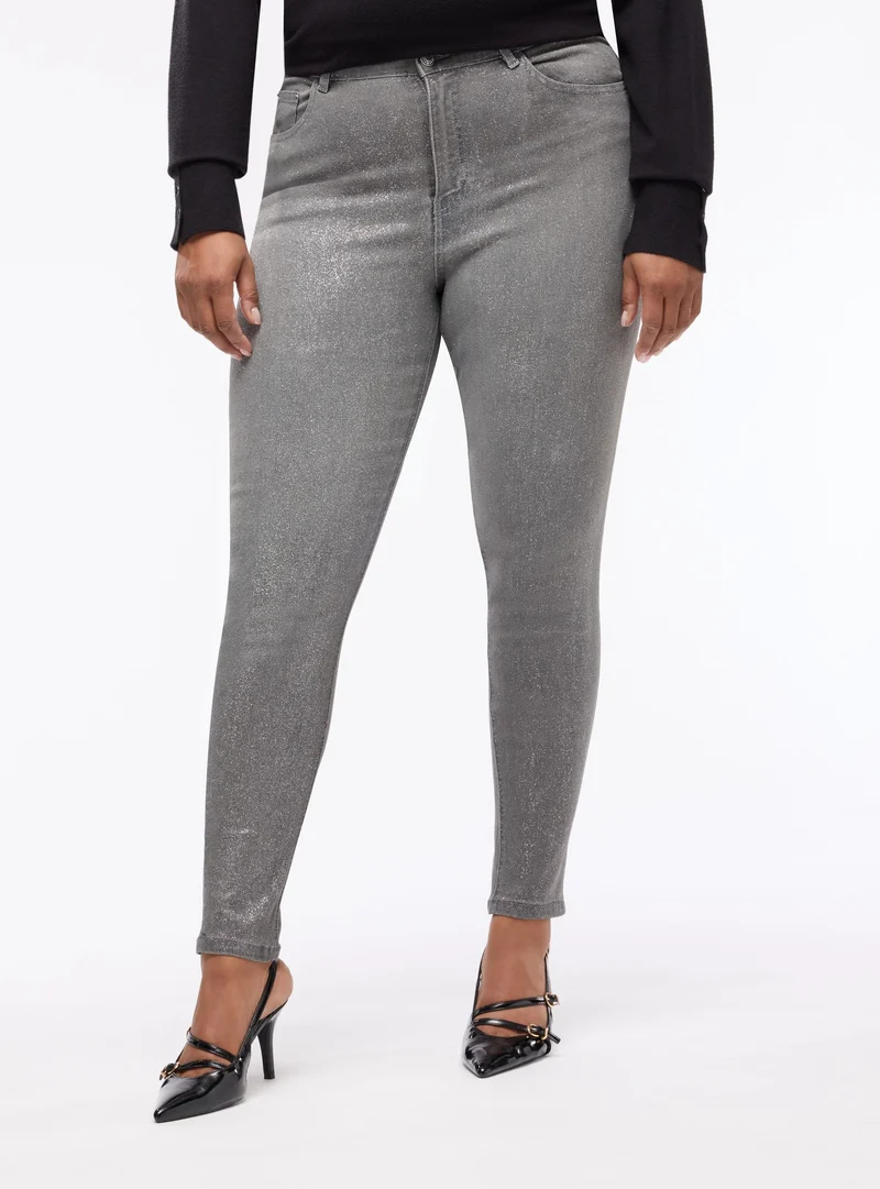 Jeans skinny effetto luccicante