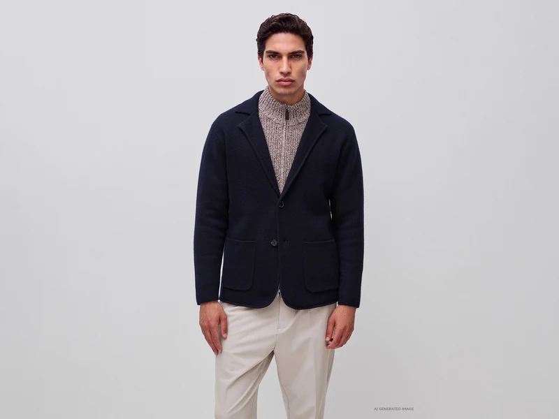 Blazer 100% lana cotta