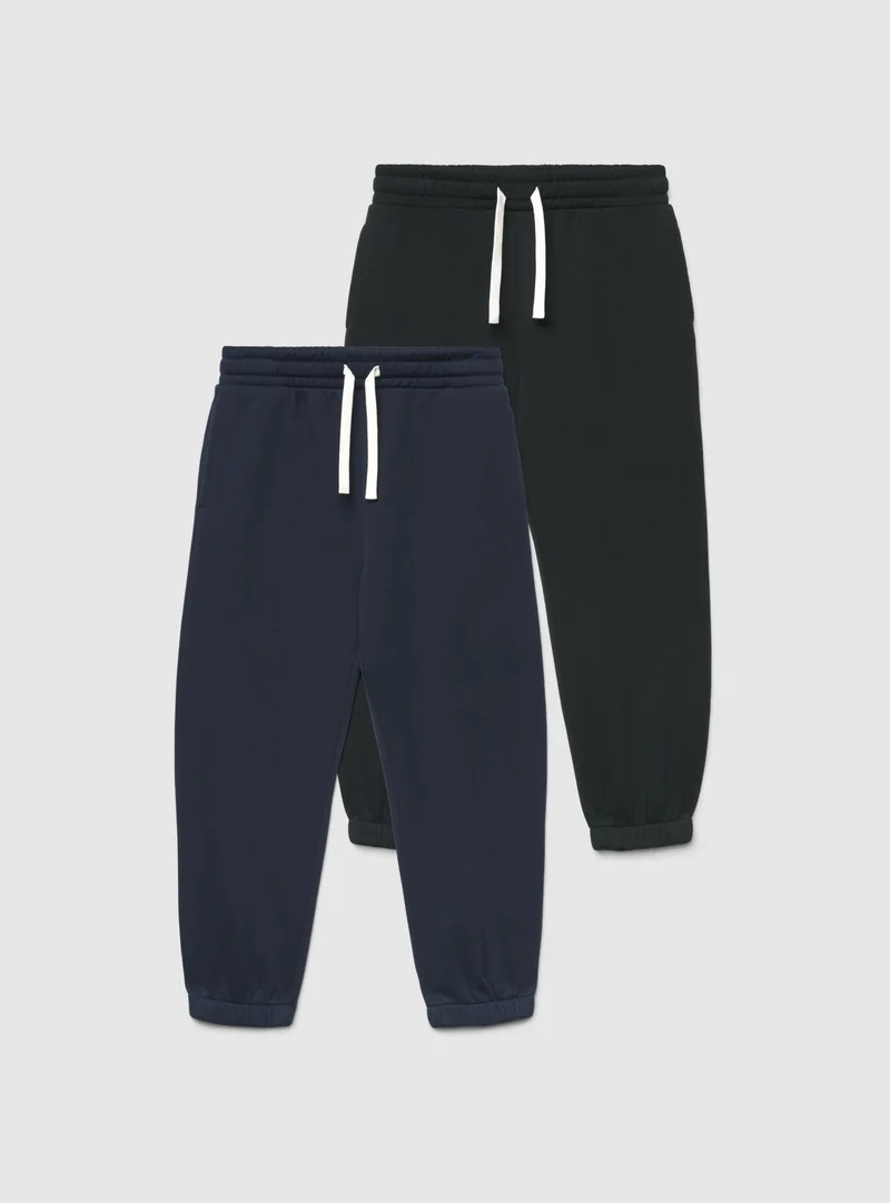 Pack 2 pantaloni tuta lunghi tinta unita