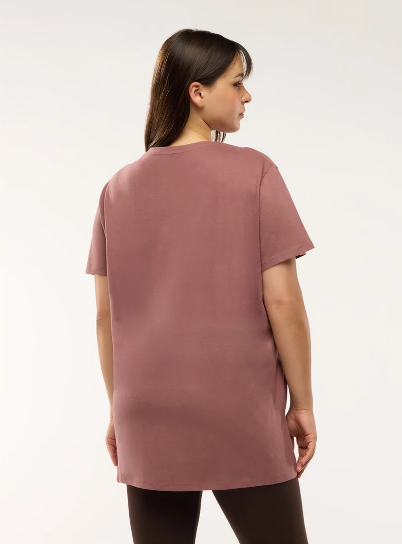 T-shirt maxi a tinta unita