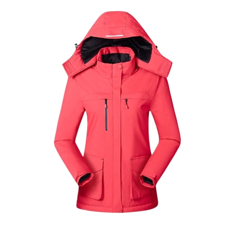 Women's Hooded Heated Jacket with USB Power and Adjustable Temperature