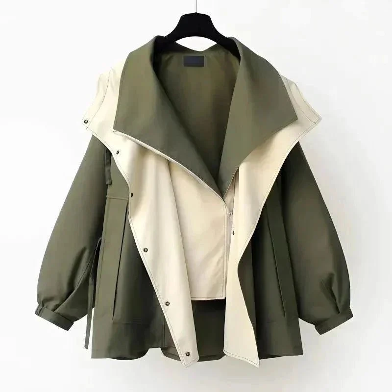 Women's Oversized Layered Jacket, Stylish and Practical for Autumn