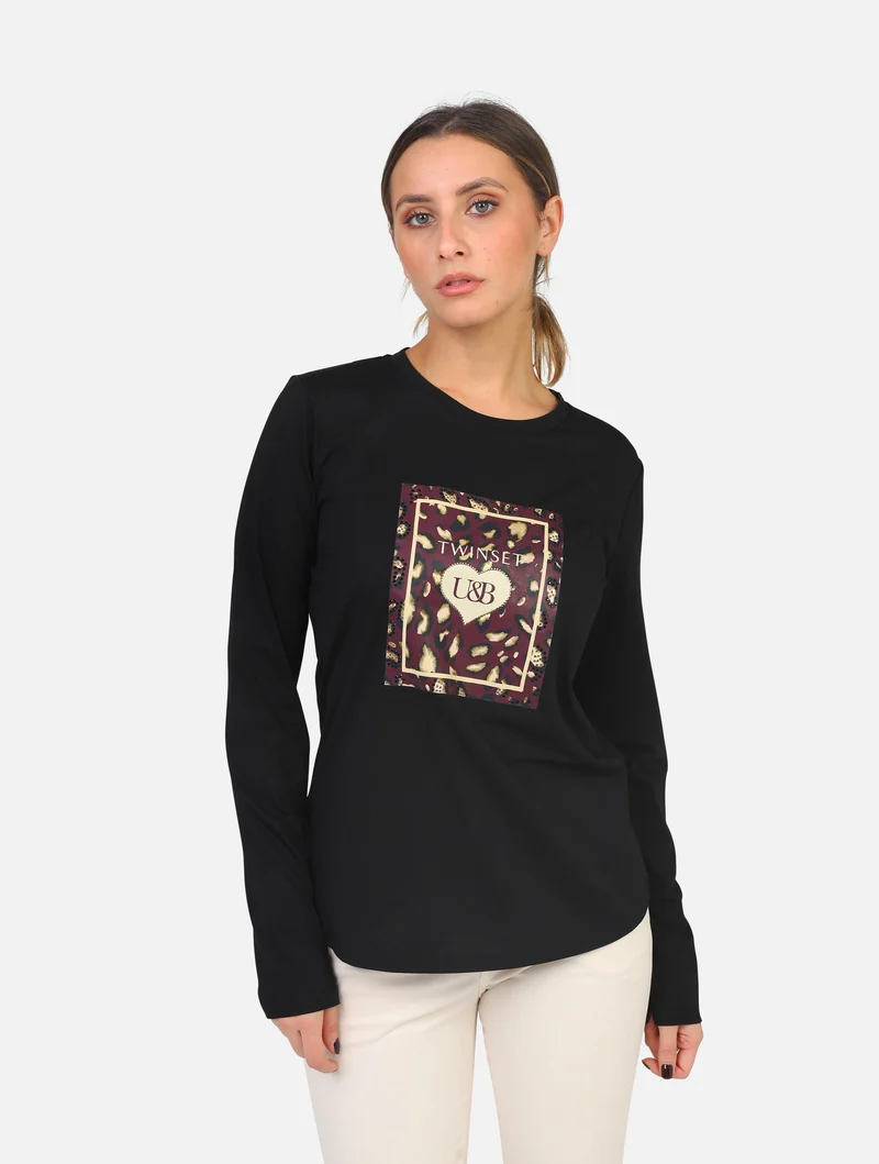t-shirt TWINSET - 232LL2QCCNERO