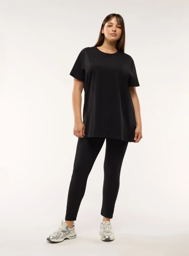 T-shirt maxi a tinta unita