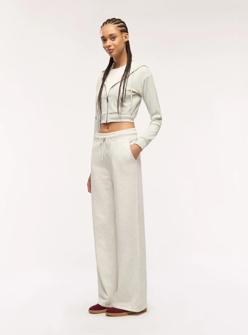 Pantaloni tuta wide leg tinta unita
