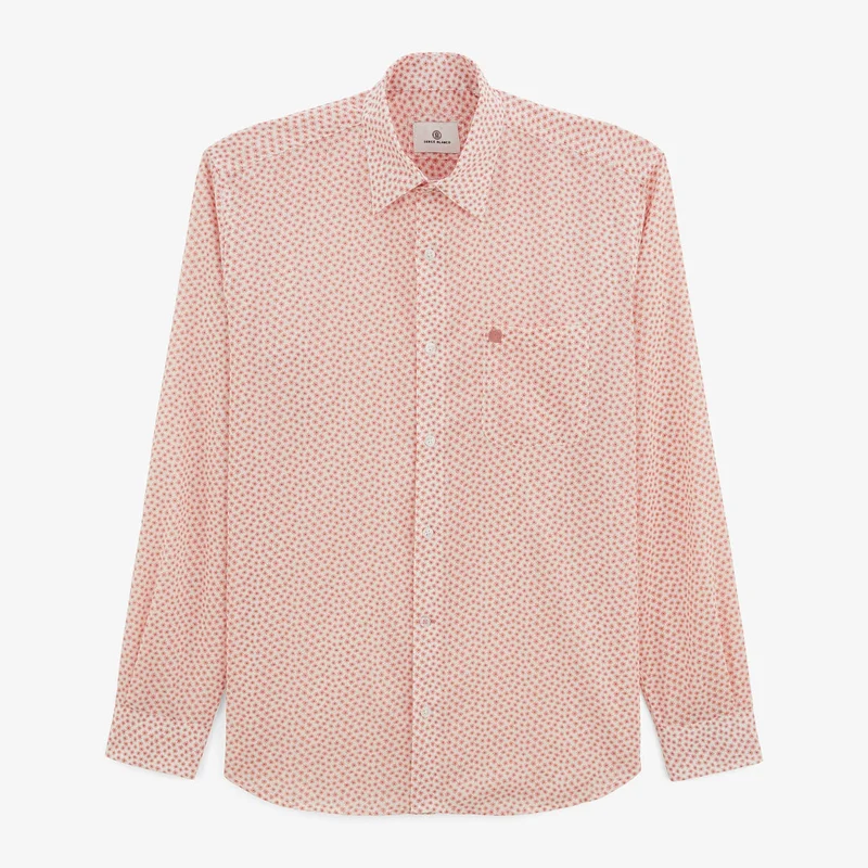 Chemise Charles étoiles orange corail
