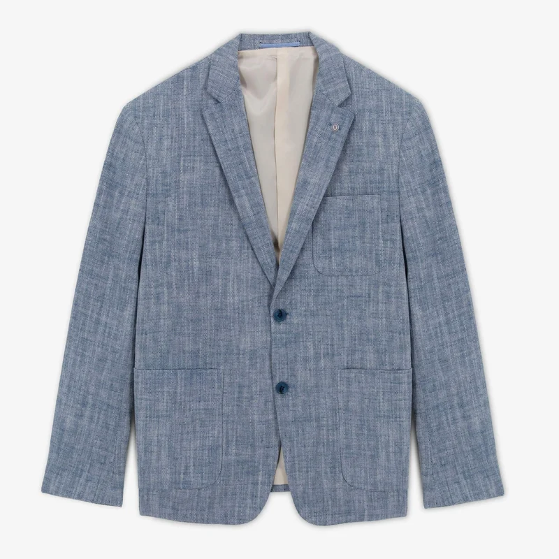 Veste blazer Simonni en lin mélangé bleu nuage