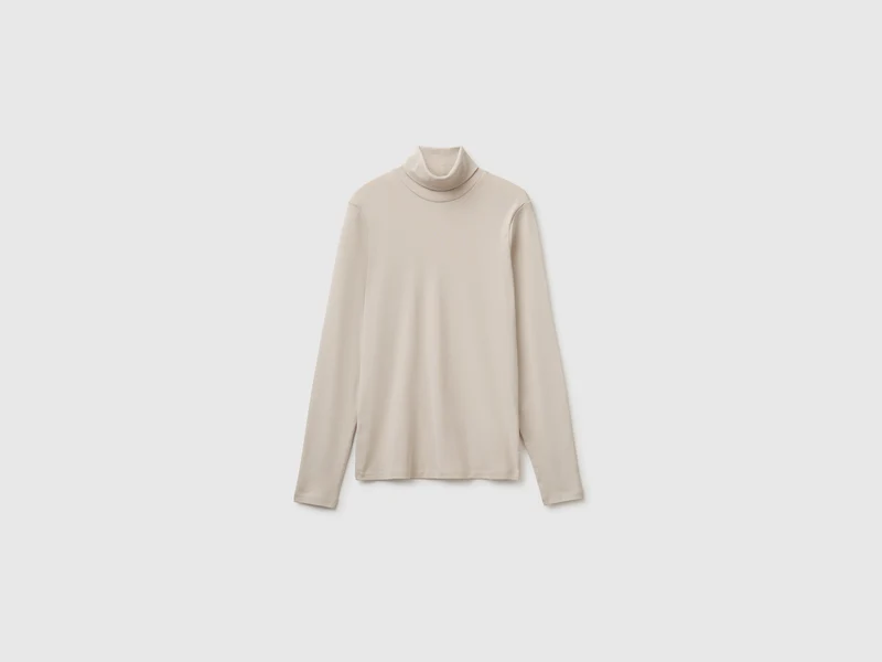 T-shirt lupetto in cotone a fibra lunga